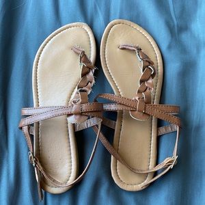 Charlotte Russe size 7 brown braided sandals